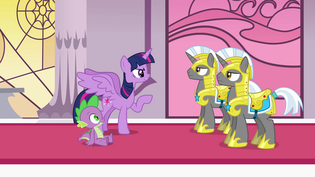 File:Twilight giving commands to Royal Guards S4E01.png