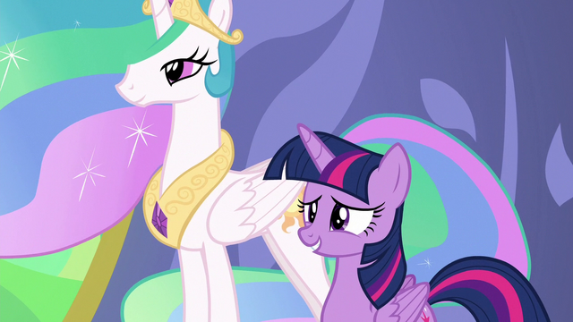 File:Celestia and Twilight proud of the heroes S7E1.png