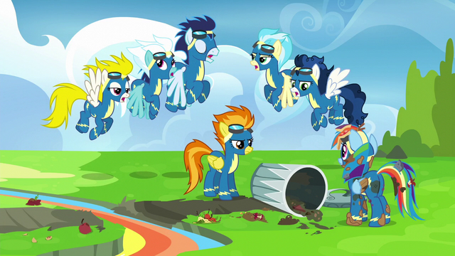 File:Wonderbolts reciting rule number one S6E7.png