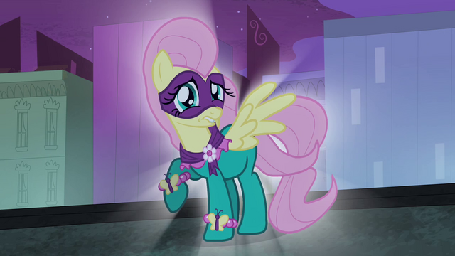 File:Fluttershy as Saddle Rager S4E06.png