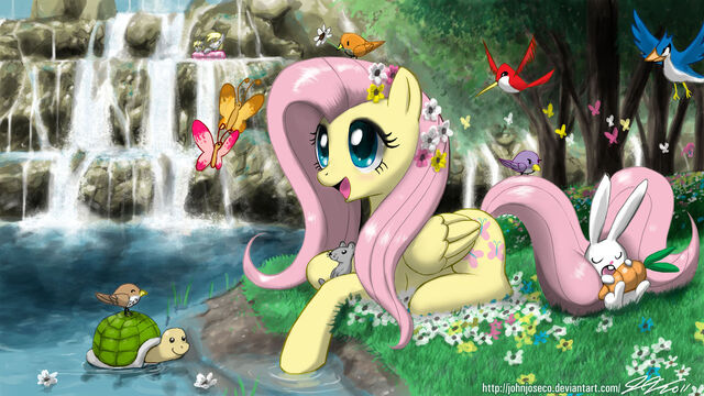 File:FANMADE Fluttershy with animals.jpg
