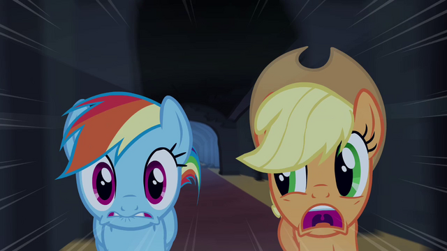 File:Applejack and Rainbow Dash running S4E3.png