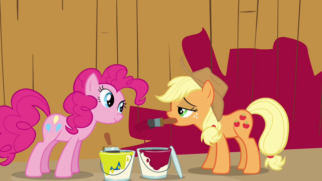 File:Pinkie Pie and Applejack in front of barn S02E18.png