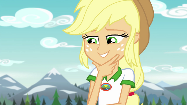 File:Applejack impressed with Rainbow's hammer EG4.png