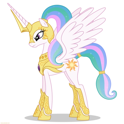 File Princess Celestia armored by artist larsurus