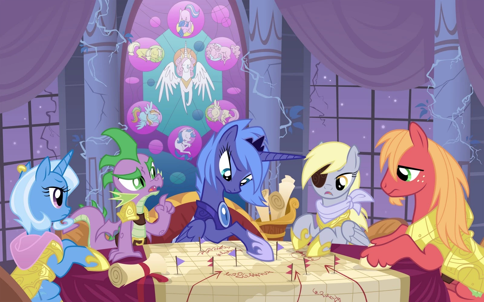 Image - Big Macintosh Derpy Hooves Princess Luna Spike Trixie by artist