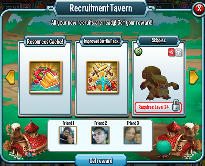 Recruitment tavern rewards