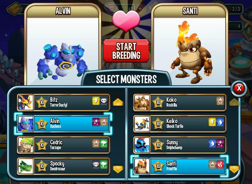 how to get a legendary monster in monster legends by breeding