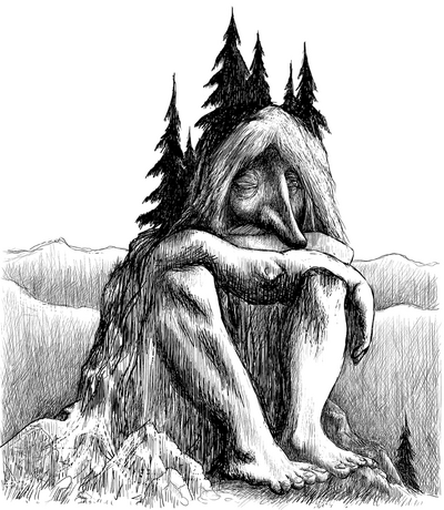 Troll becoming a mountain1
