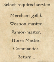 Town Center Sub Menu