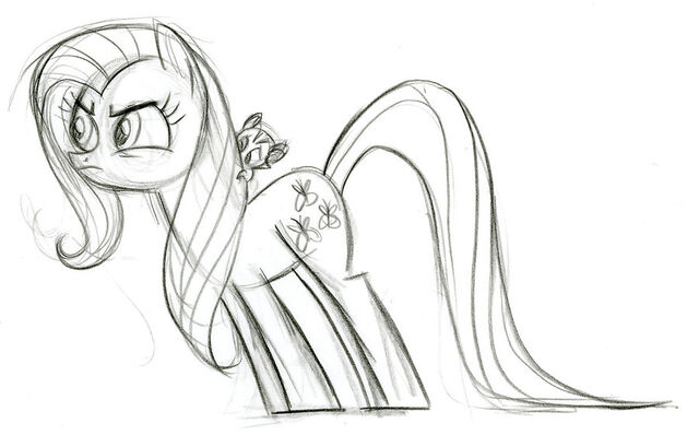 Archivo:Fluttershy TheStare Sketch.jpg
