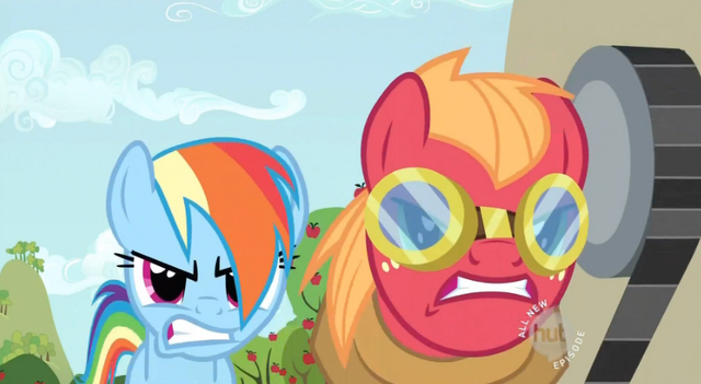 File:Rainbow Dash and Big Macintosh racing S2E15.png
