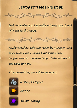 Leudast's missing robe