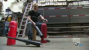 Adam with Fire extinguishers
