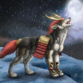Wolf Howl Samurai Boy by derSheltie