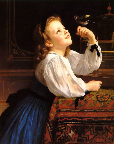 File:Little girl with bird.jpg