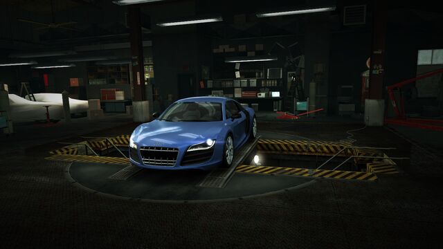 Archivo:Garage Audi R8 Coupé 5.2 FSi Quattro Blue.jpg