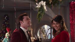 Timmy and Tootie under the mistletoe