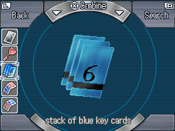 Stack of blue key cards