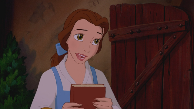 Fichier:La Belle et la Bête (Disney) 1991 séquence chanson Bonjour livre merveilleuse histoire terminée finie.png