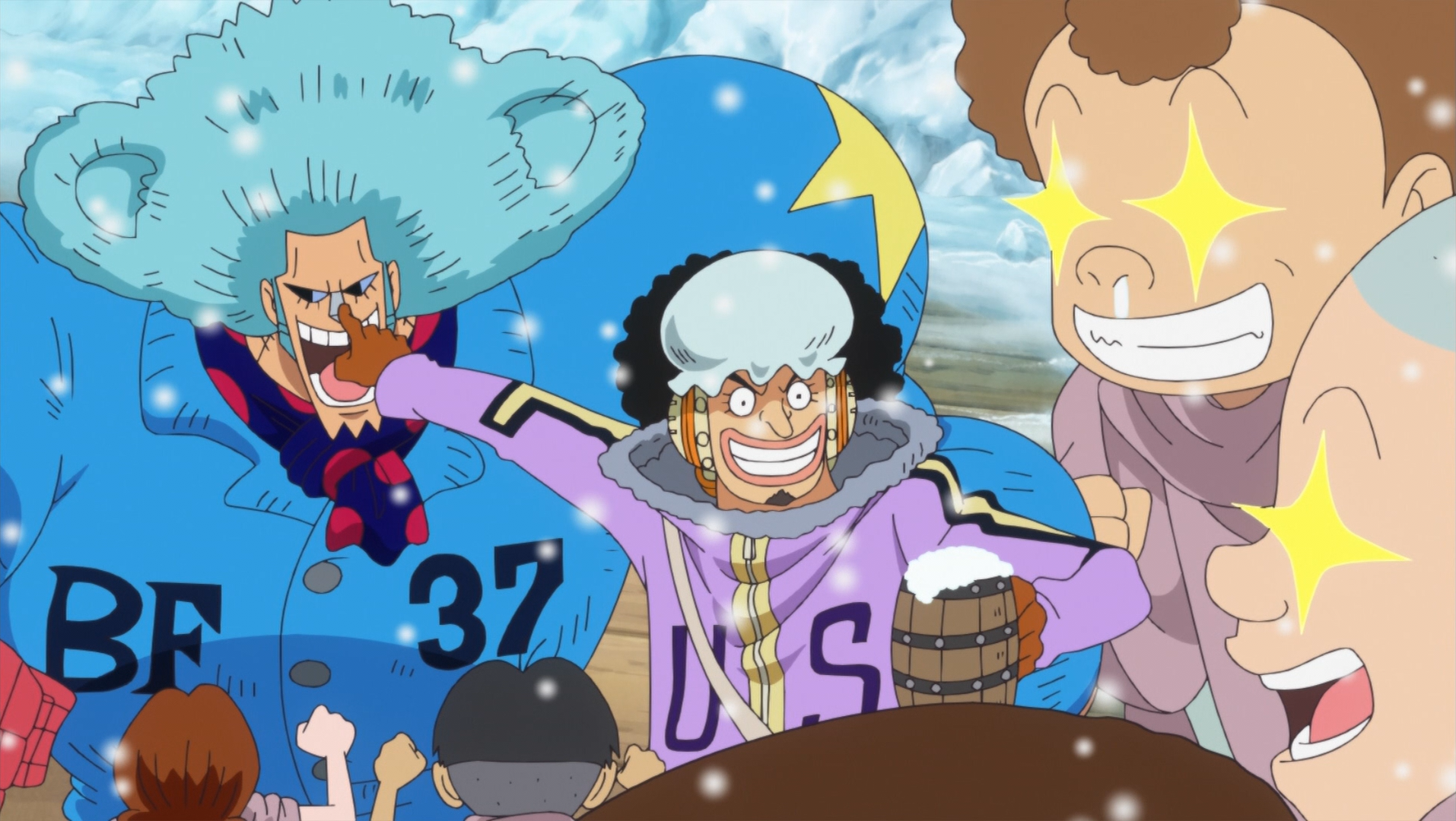 Image Franky and the Children at Punk Hazard Party.png One Piece