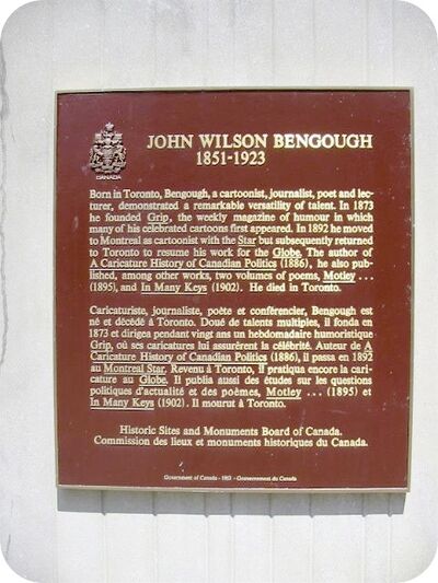 John Wilson Bengough Plaque