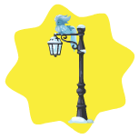 Snowy palace lamp post