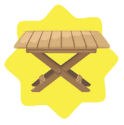 Wooden outdoor table