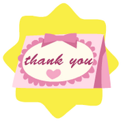 Pink thank-you card