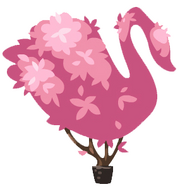 Pink topiary swan