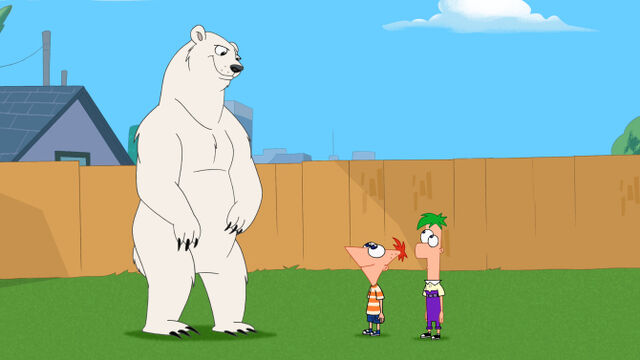 File:Phineas, Ferb and a polar bear.jpg