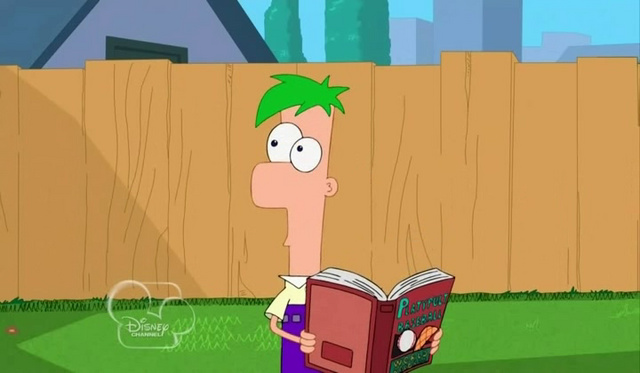 File:Ferb with a book.png