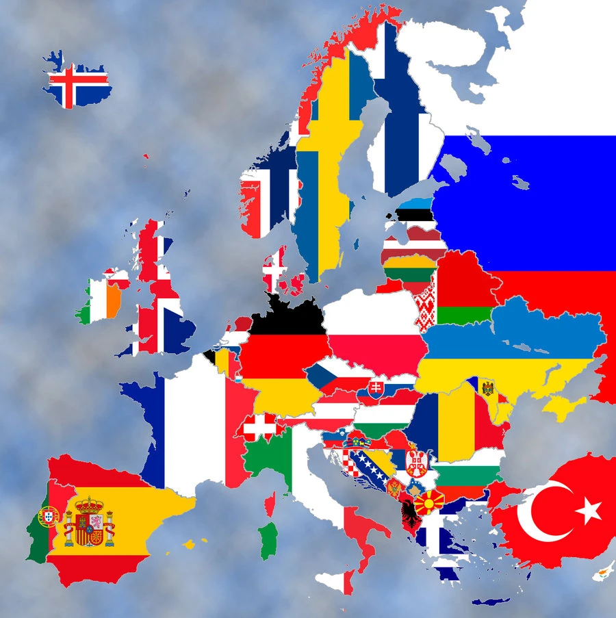 Europe Flag Map