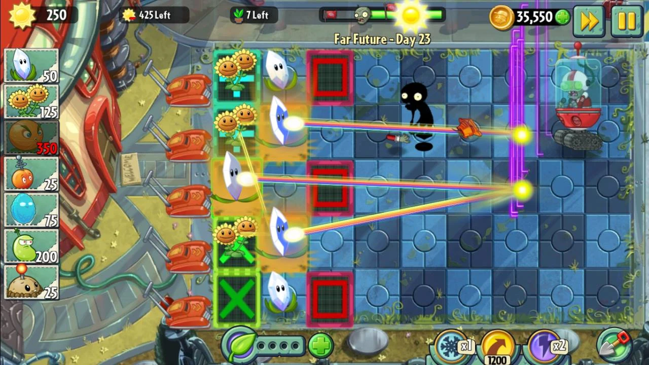 Image PvZ2 Magnifying Grass Beams of Light.jpg Plants vs. Zombies