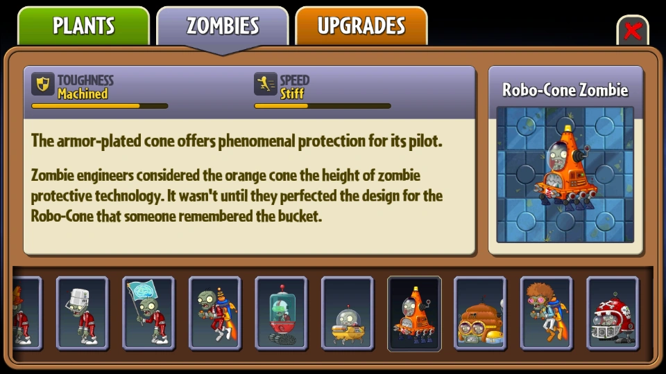 Image RoboCone Zombie Almanac Entry.png Plants vs. Zombies Wiki