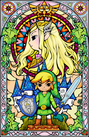 File:Link and Zelda Stained Glass Window.png