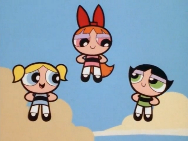 Image - PPG on yellow clouds and blue sky.png | Powerpuff Girls Wiki ...