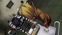 Hana threatens Kiyoshi eryngii