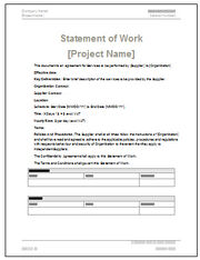 Statement of Work Templates, Project Definition