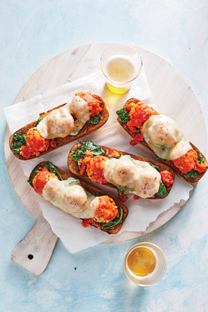 Open-face-meatball-sub