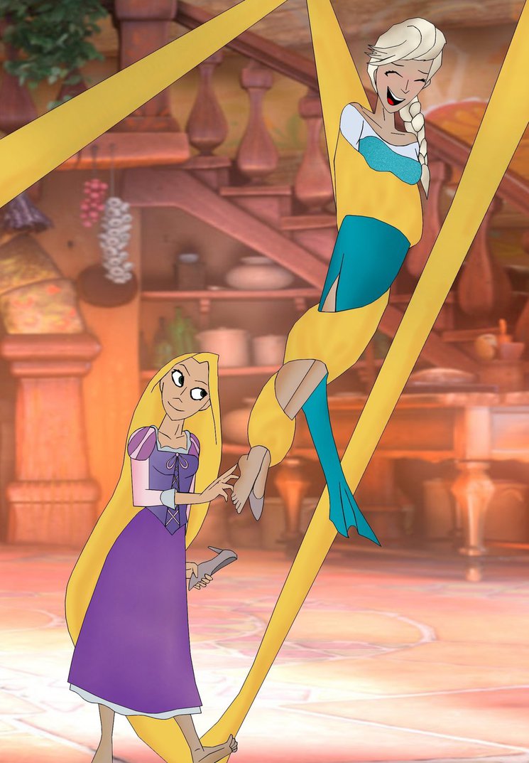 Image Rapunzel Tickles Elsa By Tkgeek D7e6skw Rise