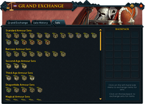 GE item sets window