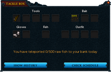 Tackle box interface