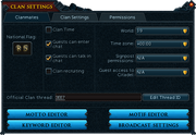 Clan settings