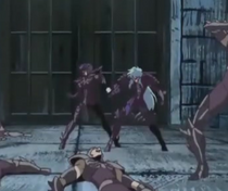 Máscara da Morte e Afrodite aparecendo no Castelo de Hades após sua saída da casa de Hades devido a batalha contra Mssu.png