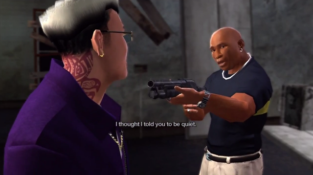 File:Best Laid Plans... - Anthony Green aiming a shotgun at Johnny Gat.png