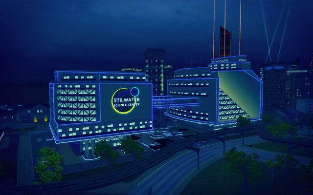 File:Humbolt Park in Saints Row 2 - Stilwater Science Center at night.jpg
