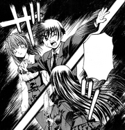 Kotonoha slashes Makoto