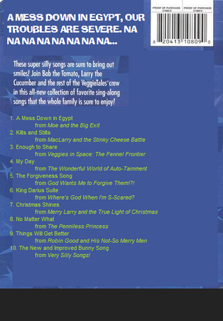 VeggieTales Sing-Alongs Mess Down in Egypt back cover