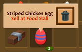 Striped chicken egg